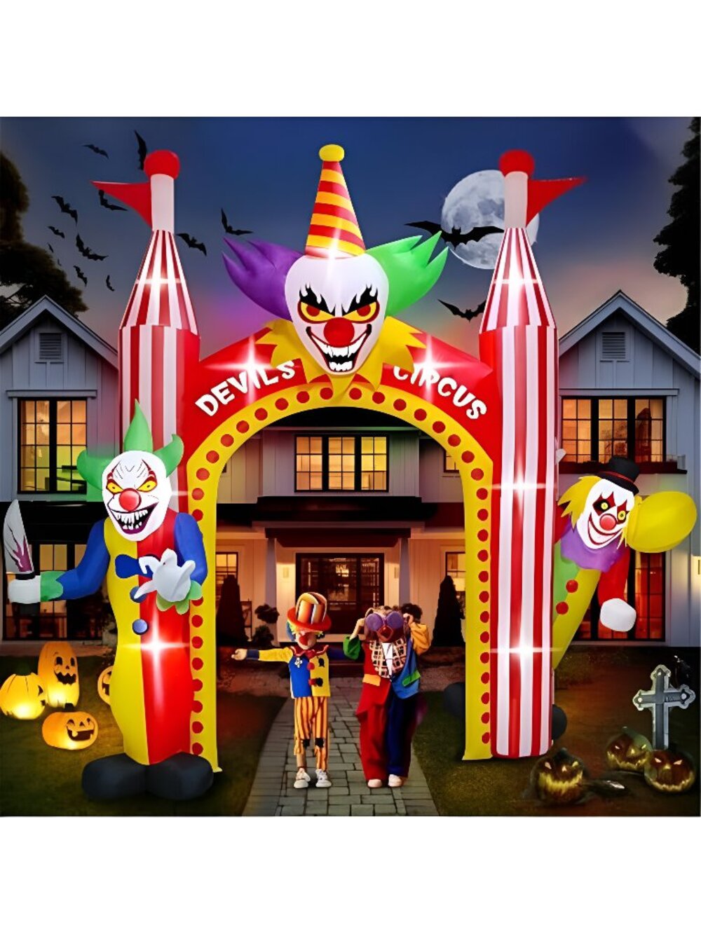 Kalolary 12 FT Halloween Inflatables Clown Archway Outdoor Decorations